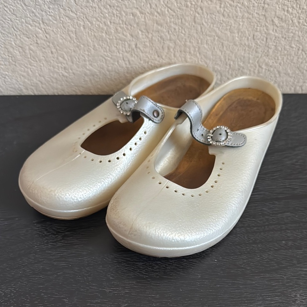 NAOT Mika Rubber Mary Jane Rhinestone Buckle Clogs Size 10